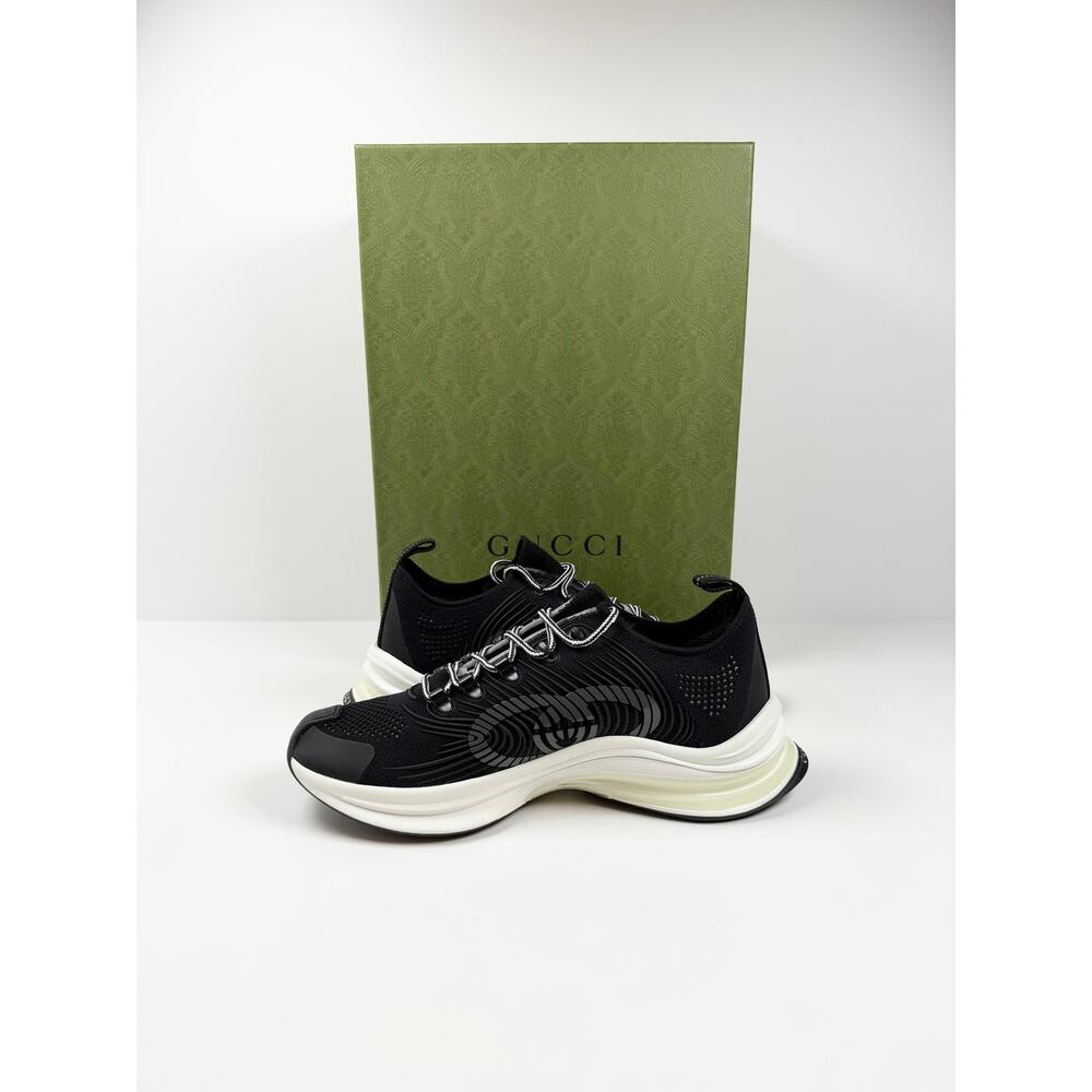 Size 7.5US - Gucci Run Knit Black Sneakers NEW - Picture 6 of 10